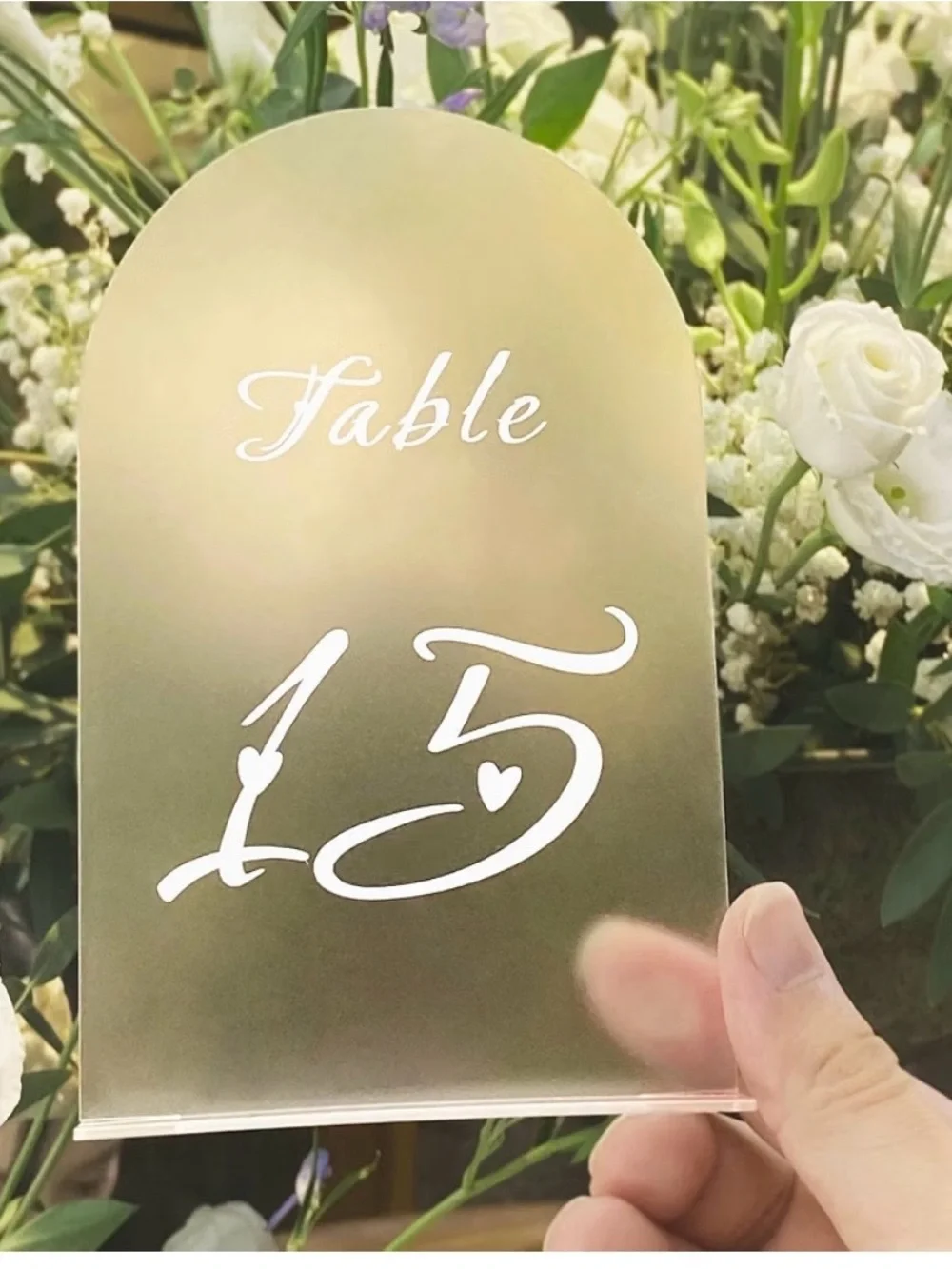 Table Numbers with Stands, 1-20 Frosted Wedding Table Numbers, White numbers